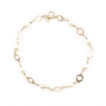 HALLMARKED 9CT GOLD & CULTURED BRACELET