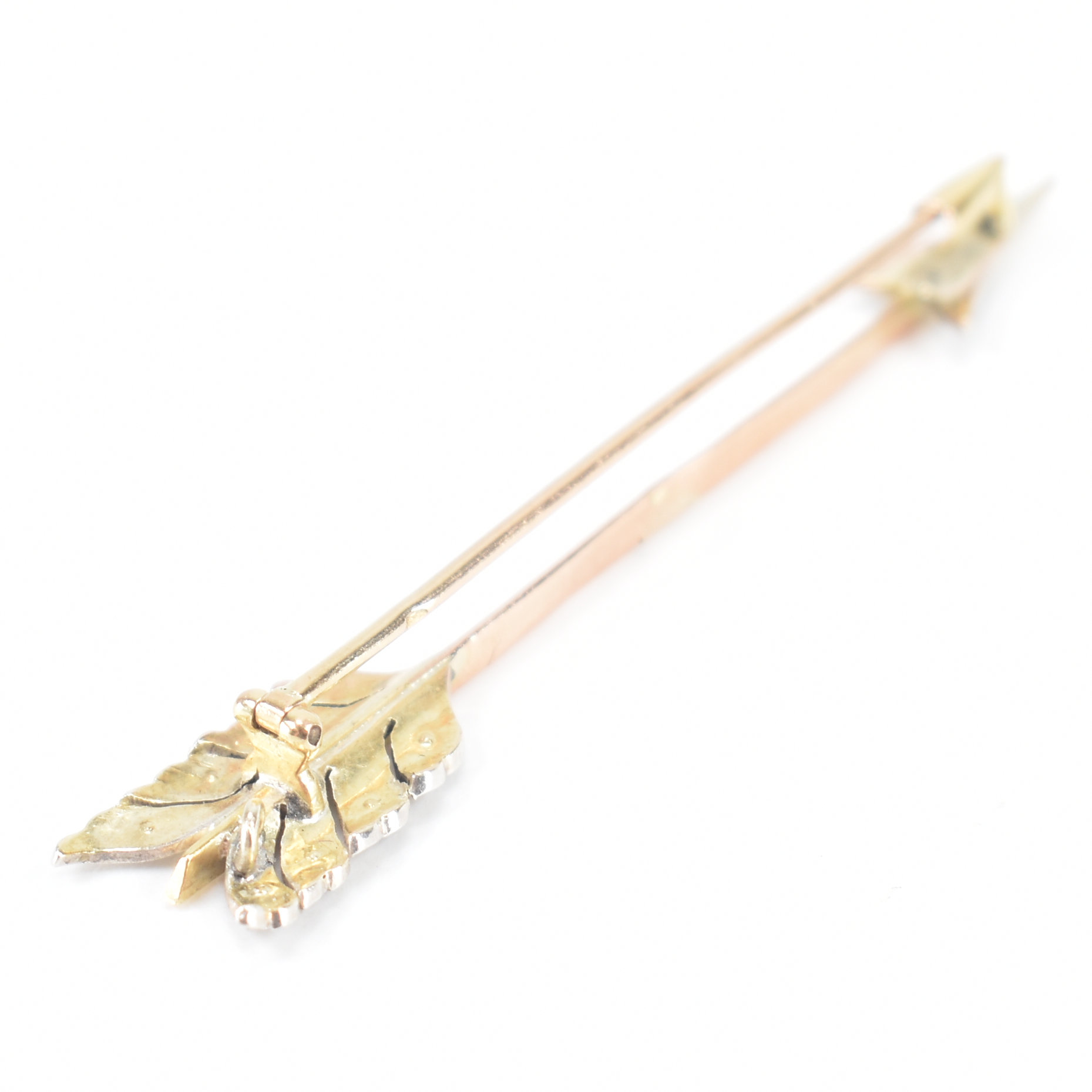 VICTORIAN GOLD & DIAMOND ARROW BROOCH PIN - Image 5 of 7