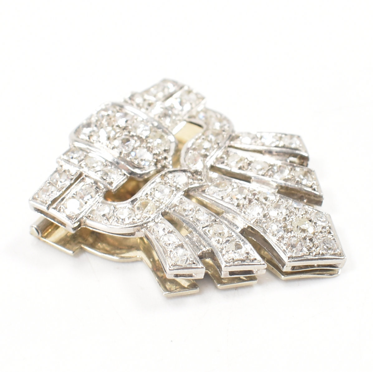 FRENCH ART DECO 18CT GOLD & DIAMOND DRESS CLIP - Image 2 of 7