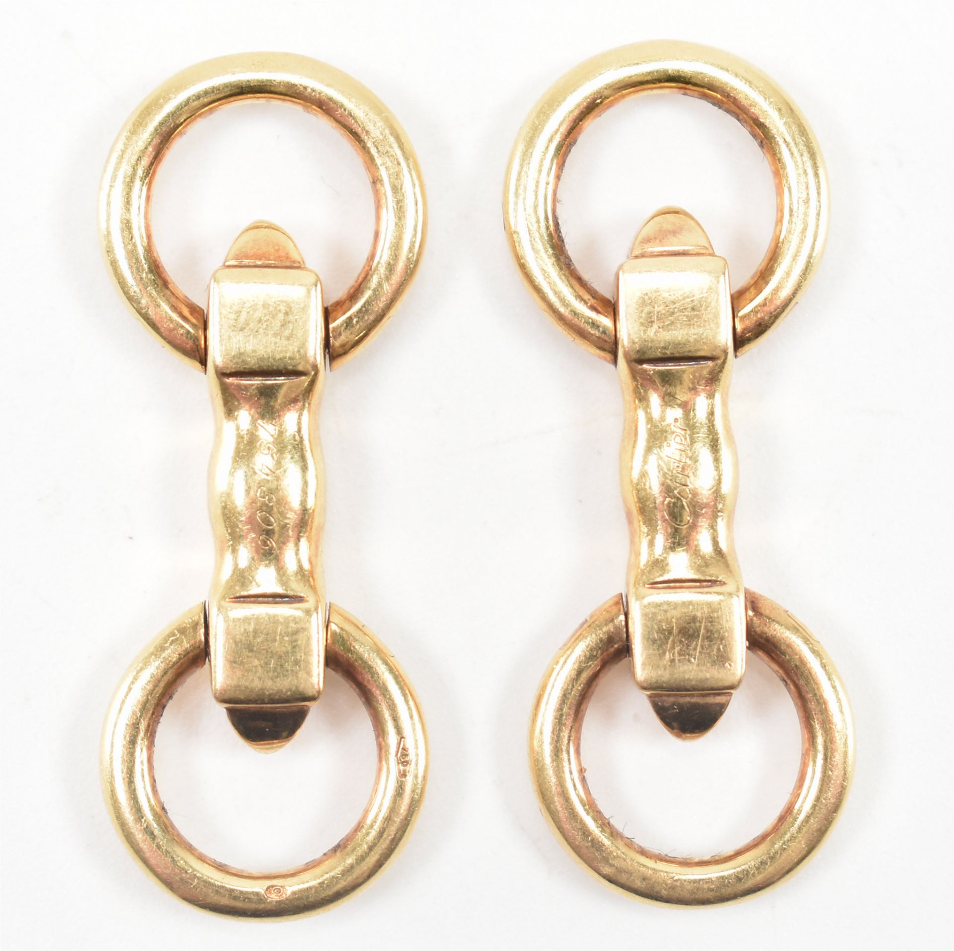 PAIR OF CARTIER 18CT GOLD STIRRUP CUFFLINKS