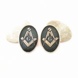 PAIR OF HALLMARKED 9CT GOLD MASONIC CUFFLINKS