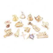 COLLECTION OF 9CT GOLD & YELLOW METAL CHARMS