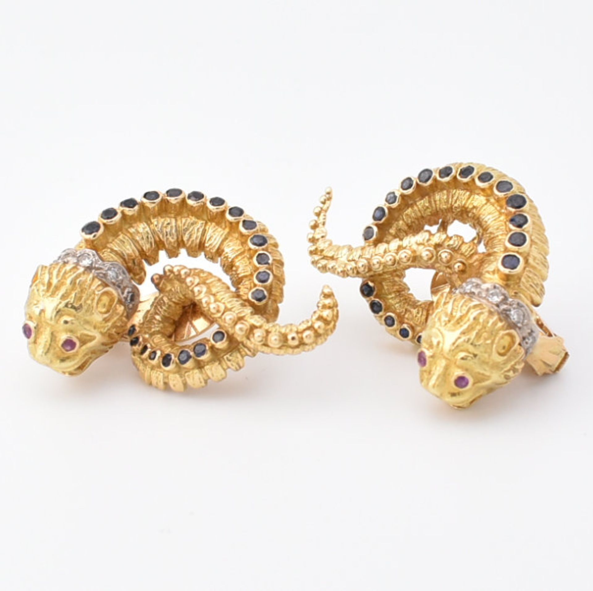 PAIR OF LALAOUNIS 18CT GOLD STONE SET CHIMERA EARRINGS - Image 12 of 13