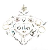 COLLECTION OF ASSORTED ABALONE & SHELL SET COSTUME JEWELLERY