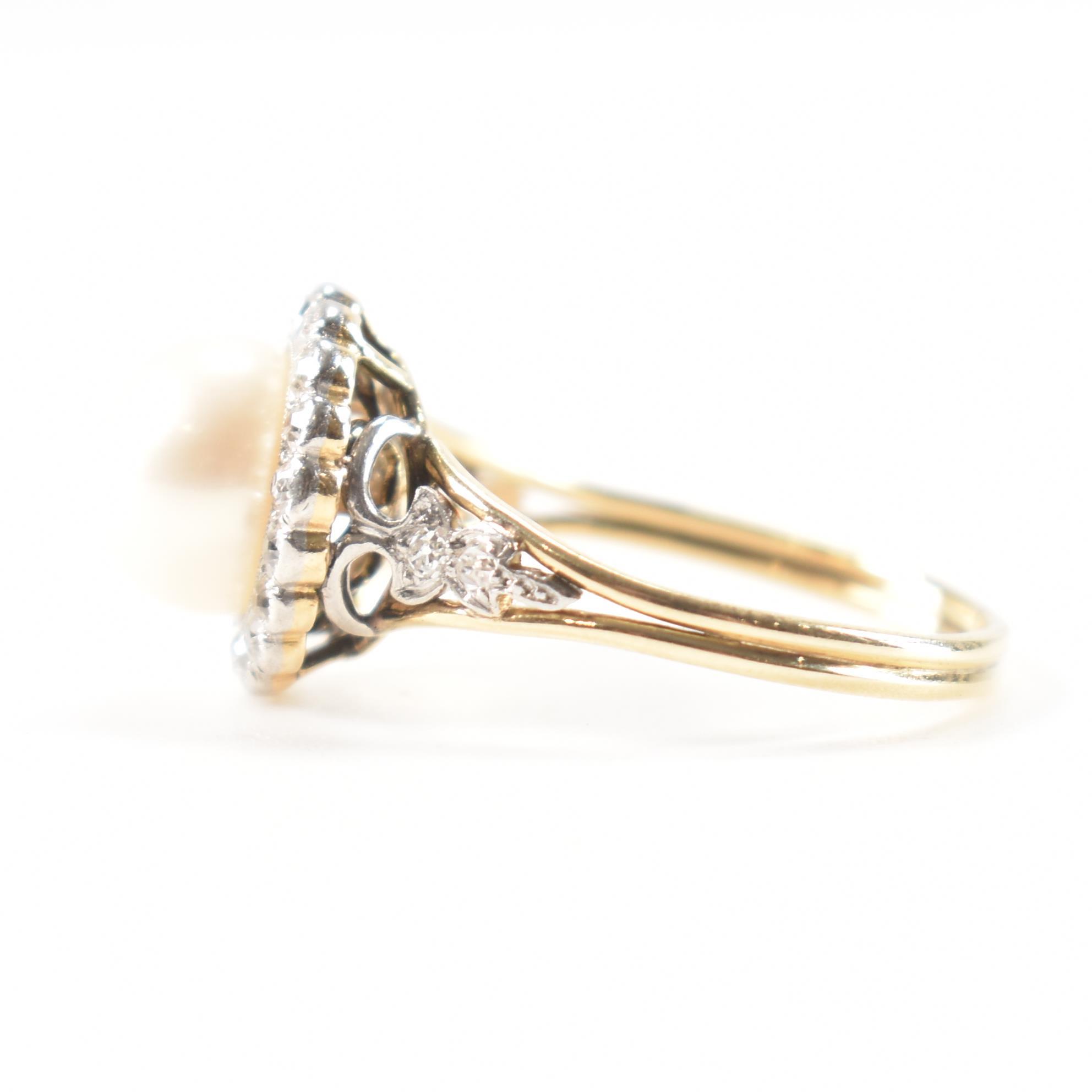 GOLD PEARL & DIAMOND HALO DRESS RING - Image 2 of 6