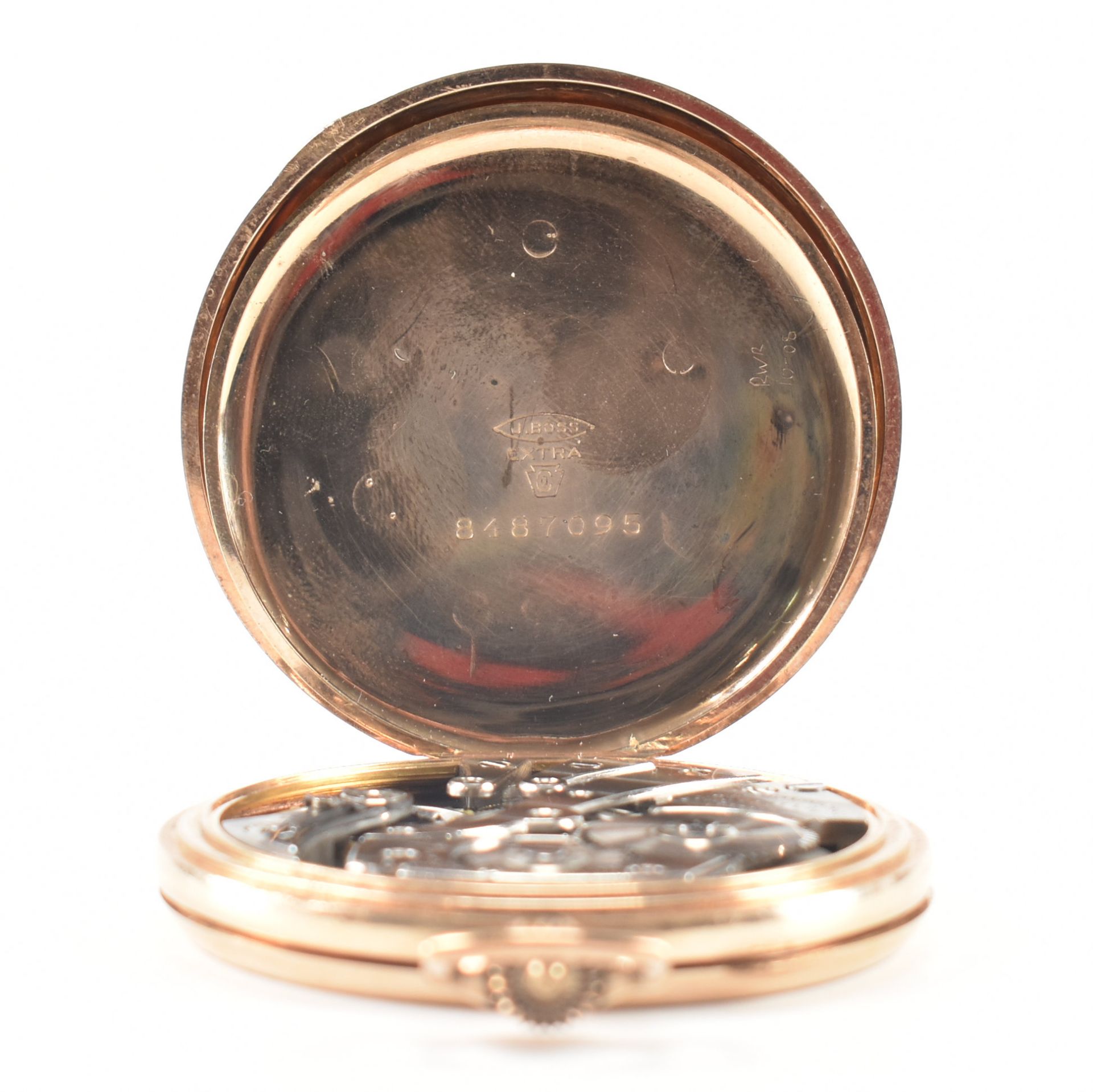 VINTAGE GOLD PLATED OPEN FACE POCKET WATCH - Image 7 of 8