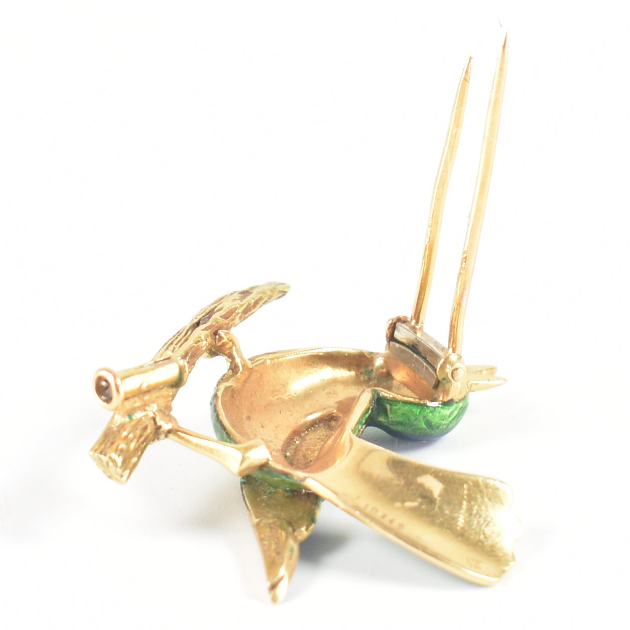 VINTAGE BOUCHERON PARIS GOLD & ENAMEL BIRD BROOCH - Image 5 of 10