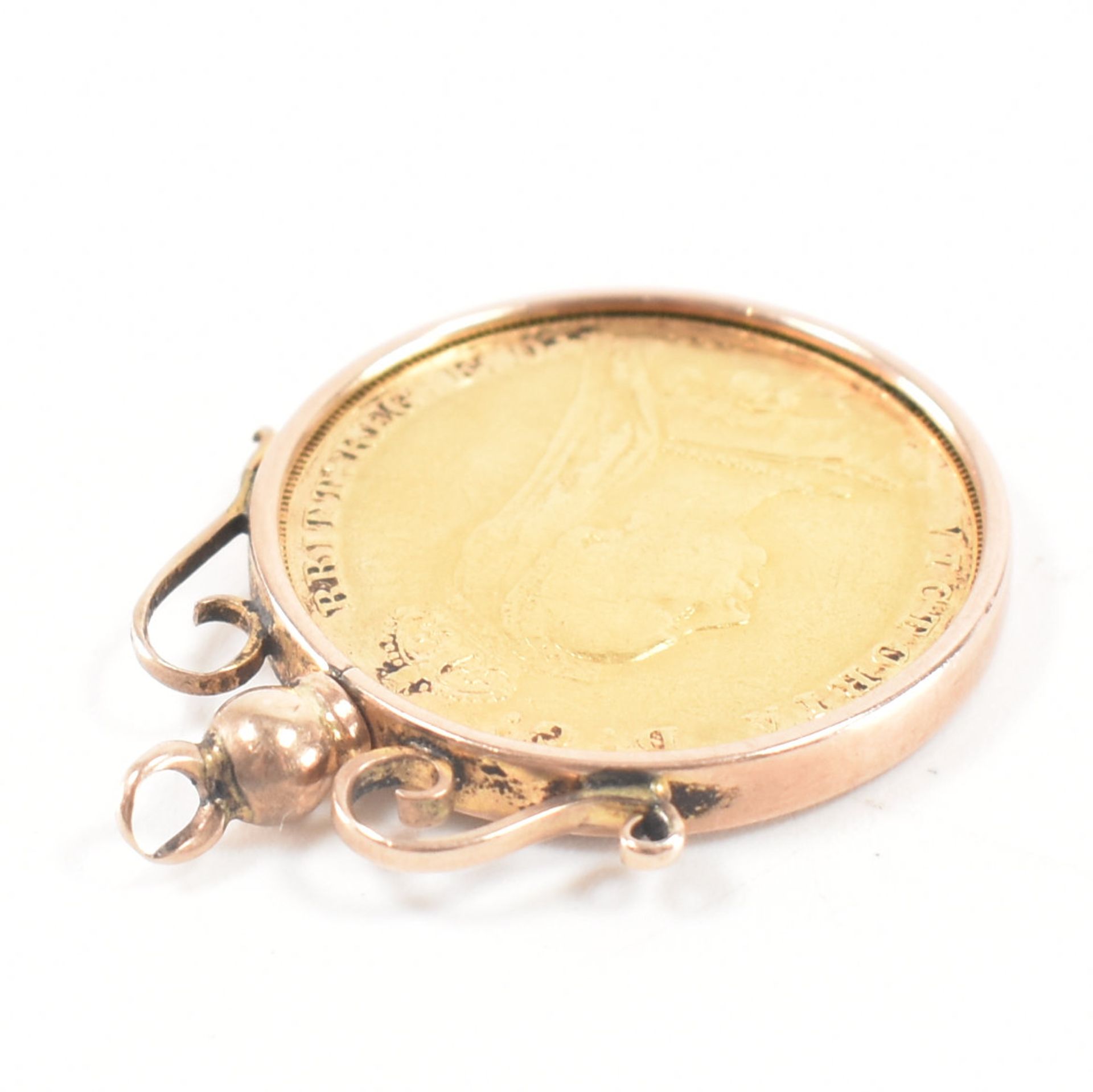 9CT GOLD & VICTORIAN 1891 SOVEREIGN PENDANT - Image 3 of 4