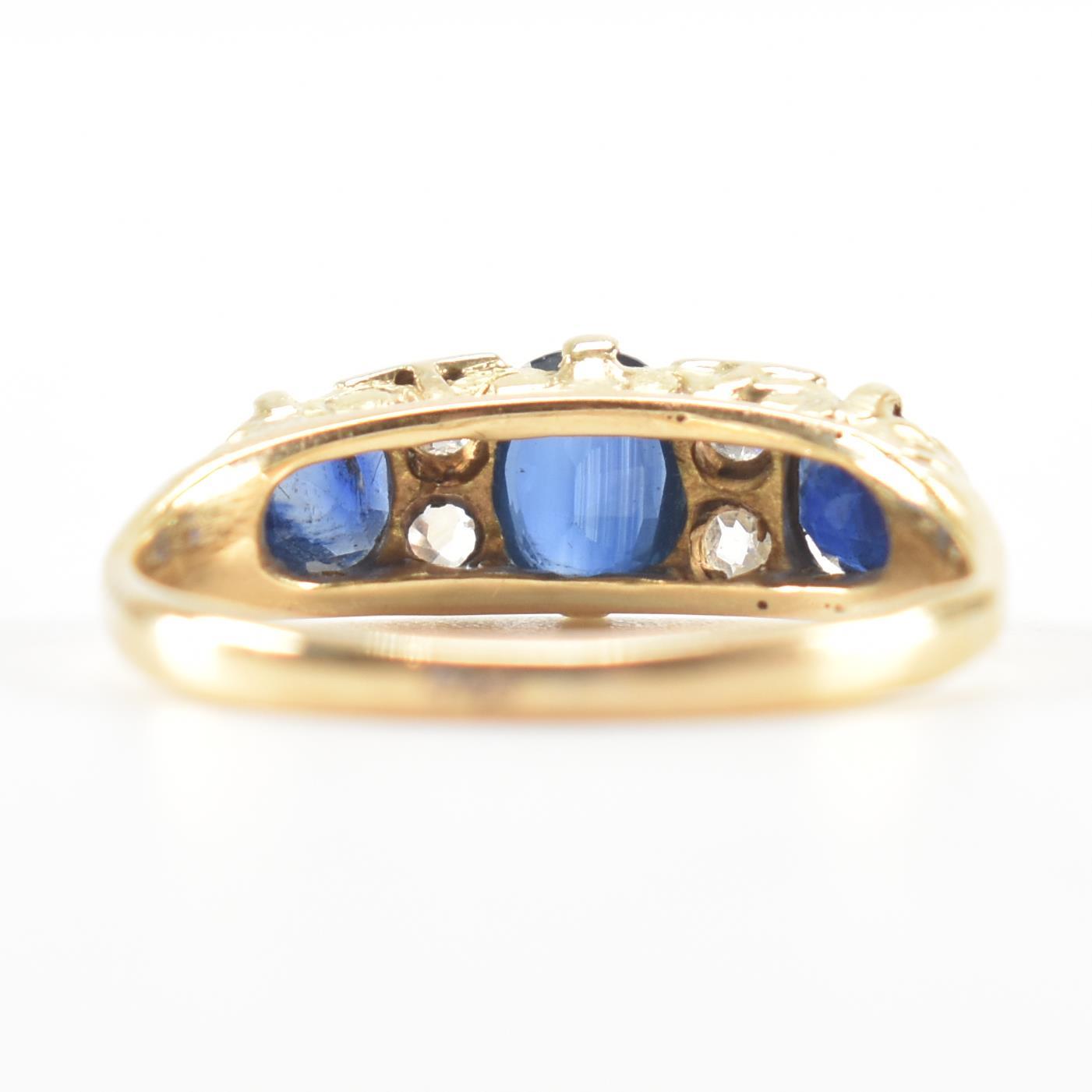 EDWARDIAN GOLD SAPPHIRE & DIAMOND RING - Image 4 of 9