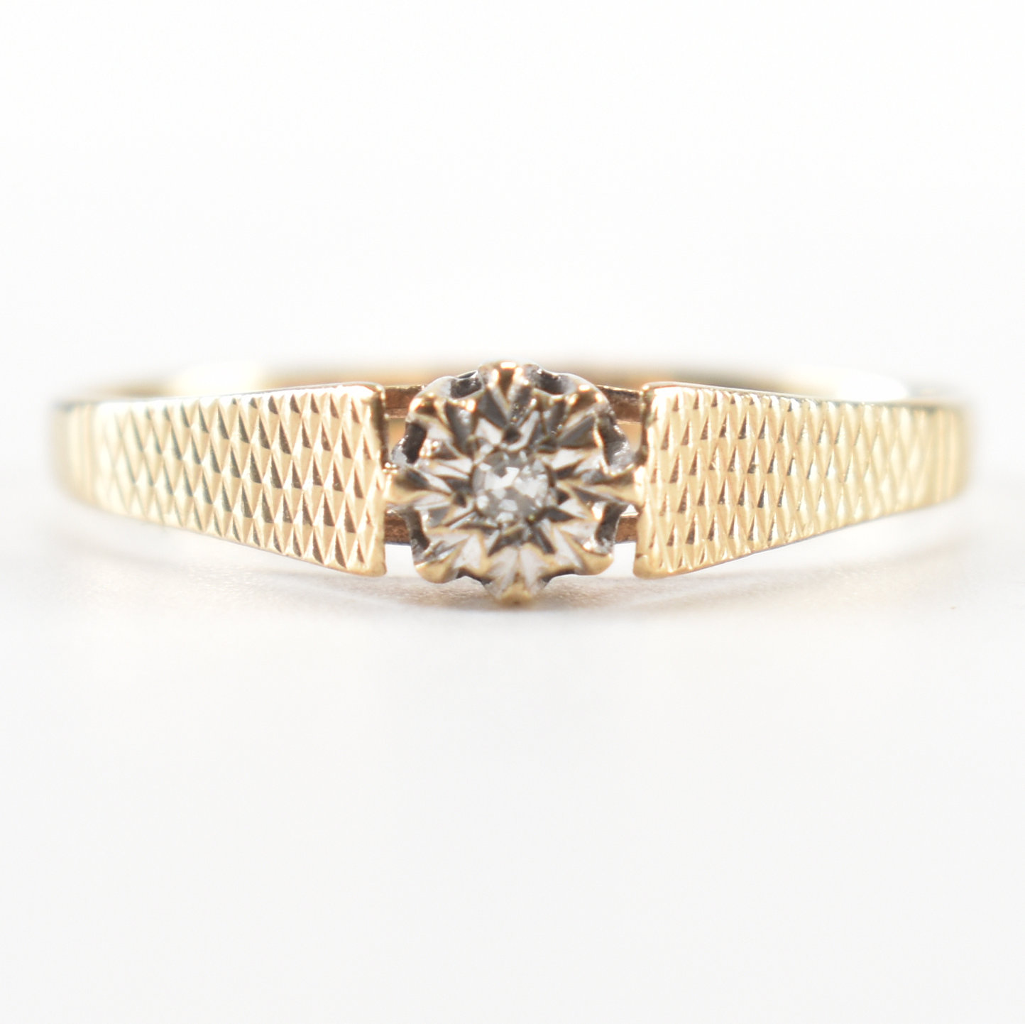 HALLMARKED 9CT GOLD & DIAMOND RING