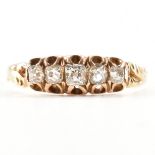 ANTIQUE GOLD & DIAMOND FIVE STONE RING