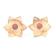 PAIR OF HALLMARKED 9CT CLOGAU GOLD DAFFODIL EARRINGS