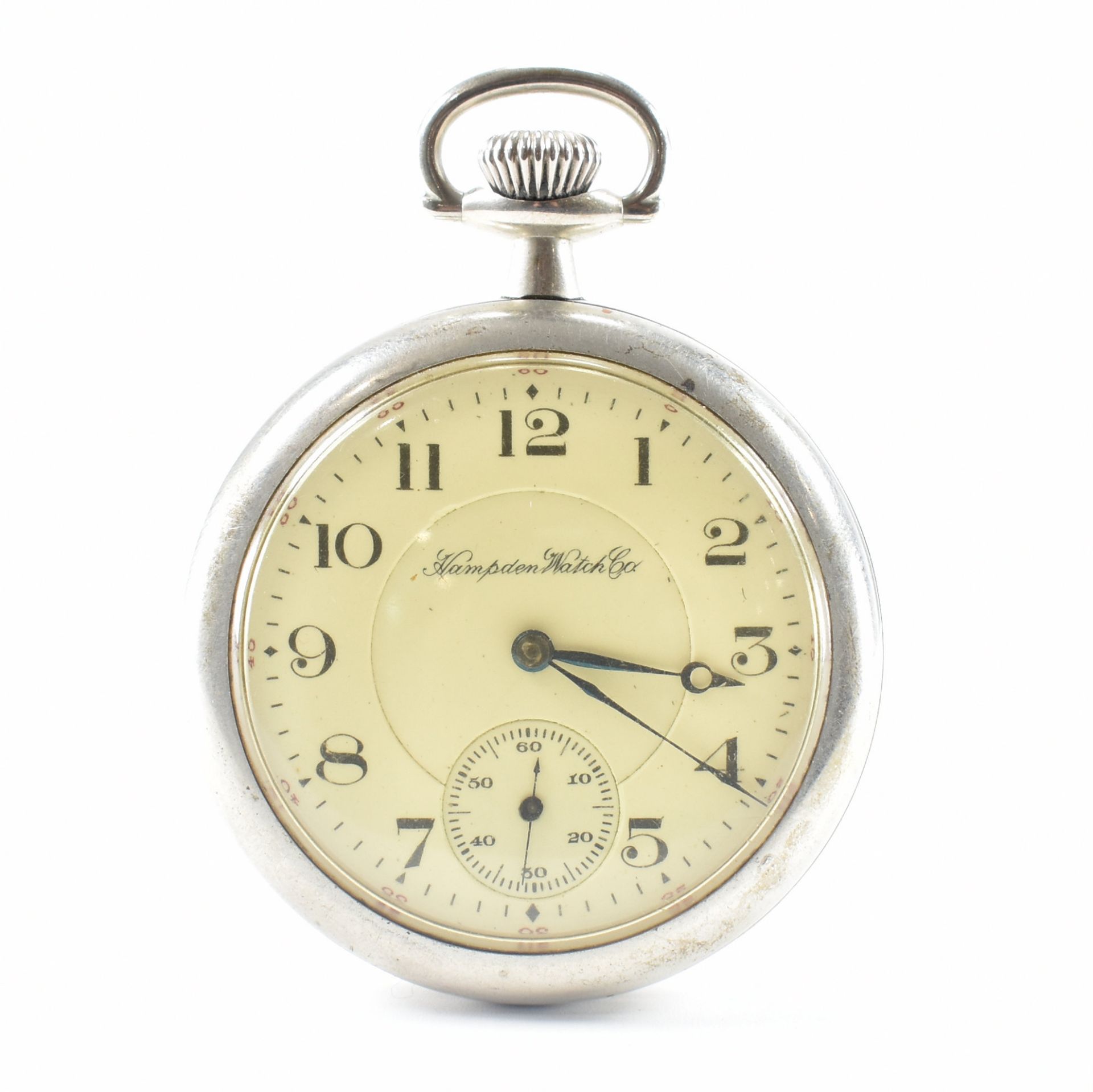 ANTIQUE HAMPDEN WATCH CO OPEN FACE POCKET WATCH