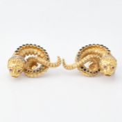 PAIR OF LALAOUNIS 18CT GOLD STONE SET CHIMERA EARRINGS