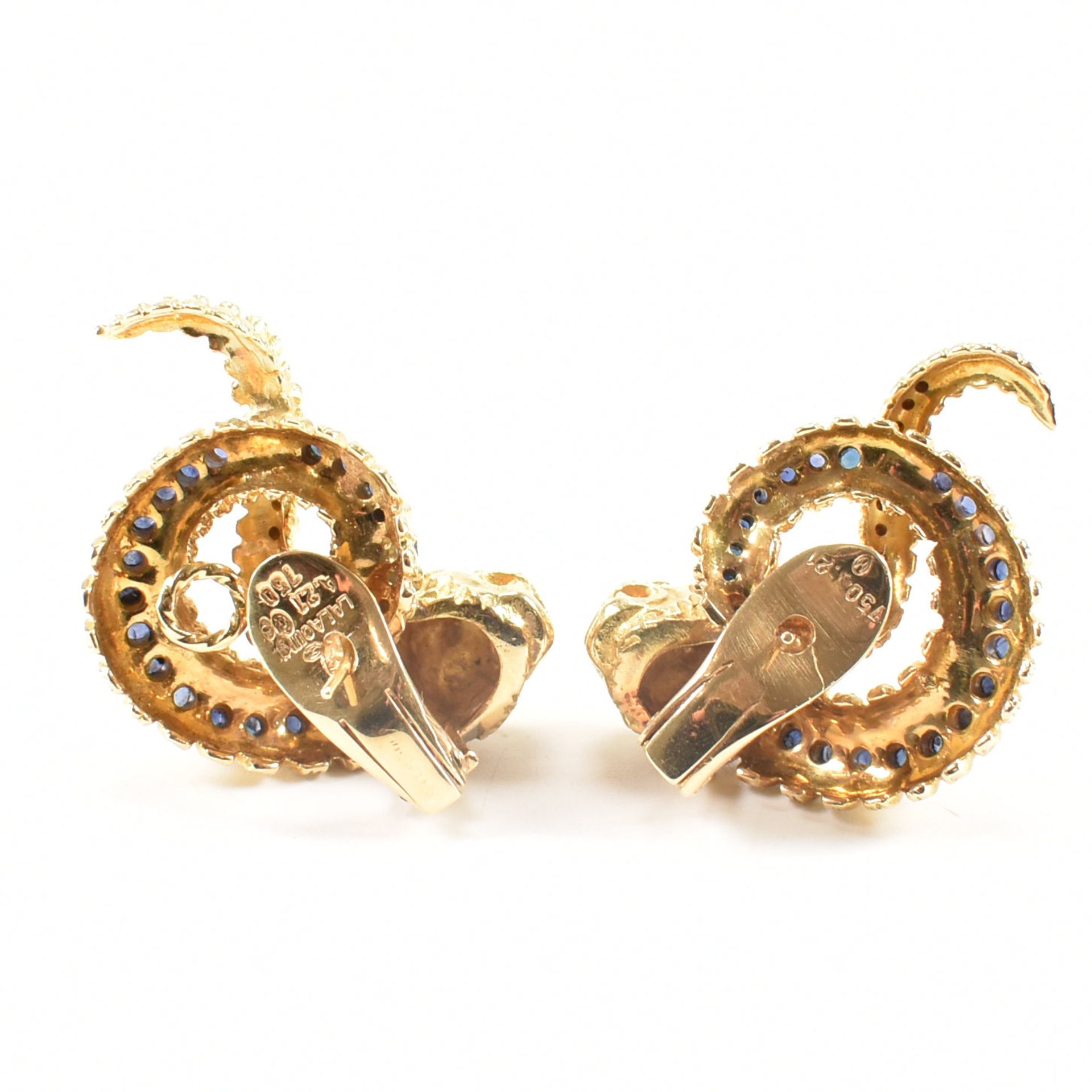 PAIR OF LALAOUNIS 18CT GOLD STONE SET CHIMERA EARRINGS - Image 5 of 13