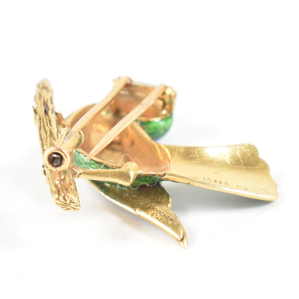 VINTAGE BOUCHERON PARIS GOLD & ENAMEL BIRD BROOCH - Image 3 of 10