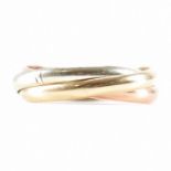 TRI TONE HALLMARKED 9CT GOLD THREE BAND RING