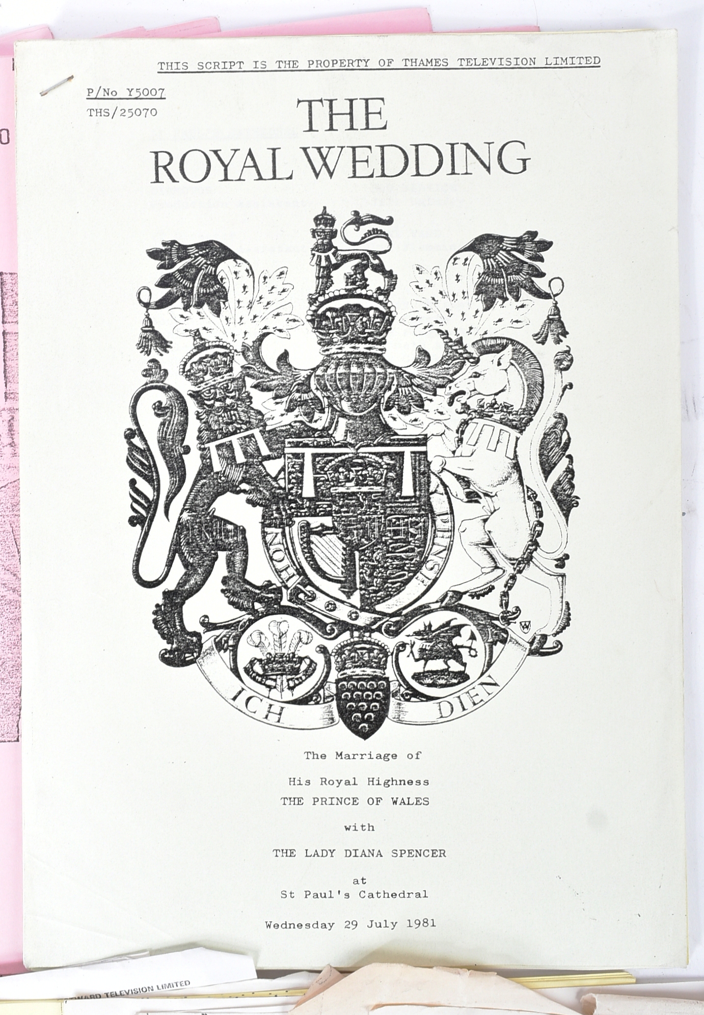 GERALD WHITNEY COLLECTION (CAMERA MAN) -CHARLES & DIANA WEDDING - Image 6 of 6