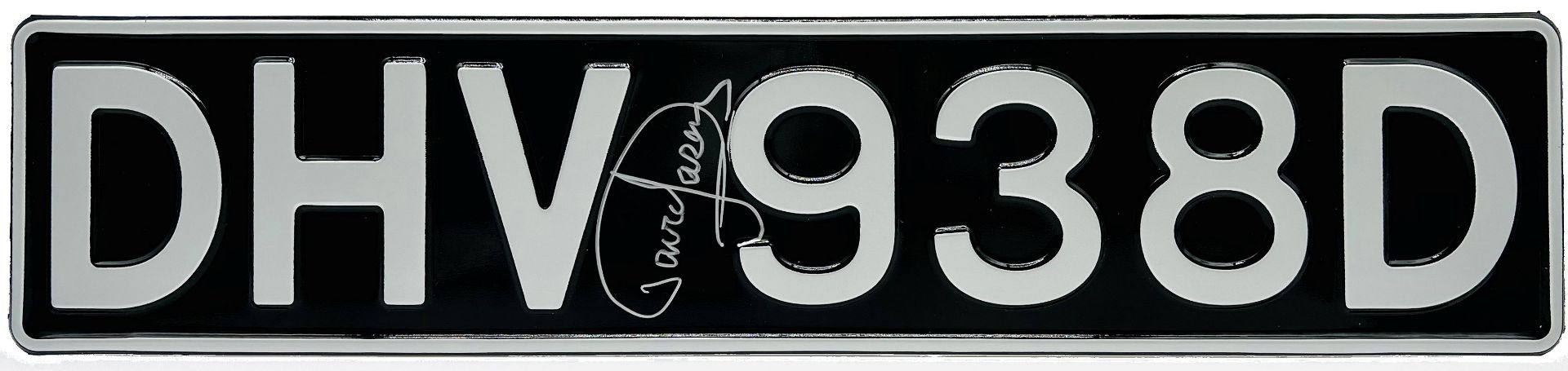 ONLY FOOLS & HORSES - DHV 938D - DAVID JASON SIGNED NUMBER PLATE