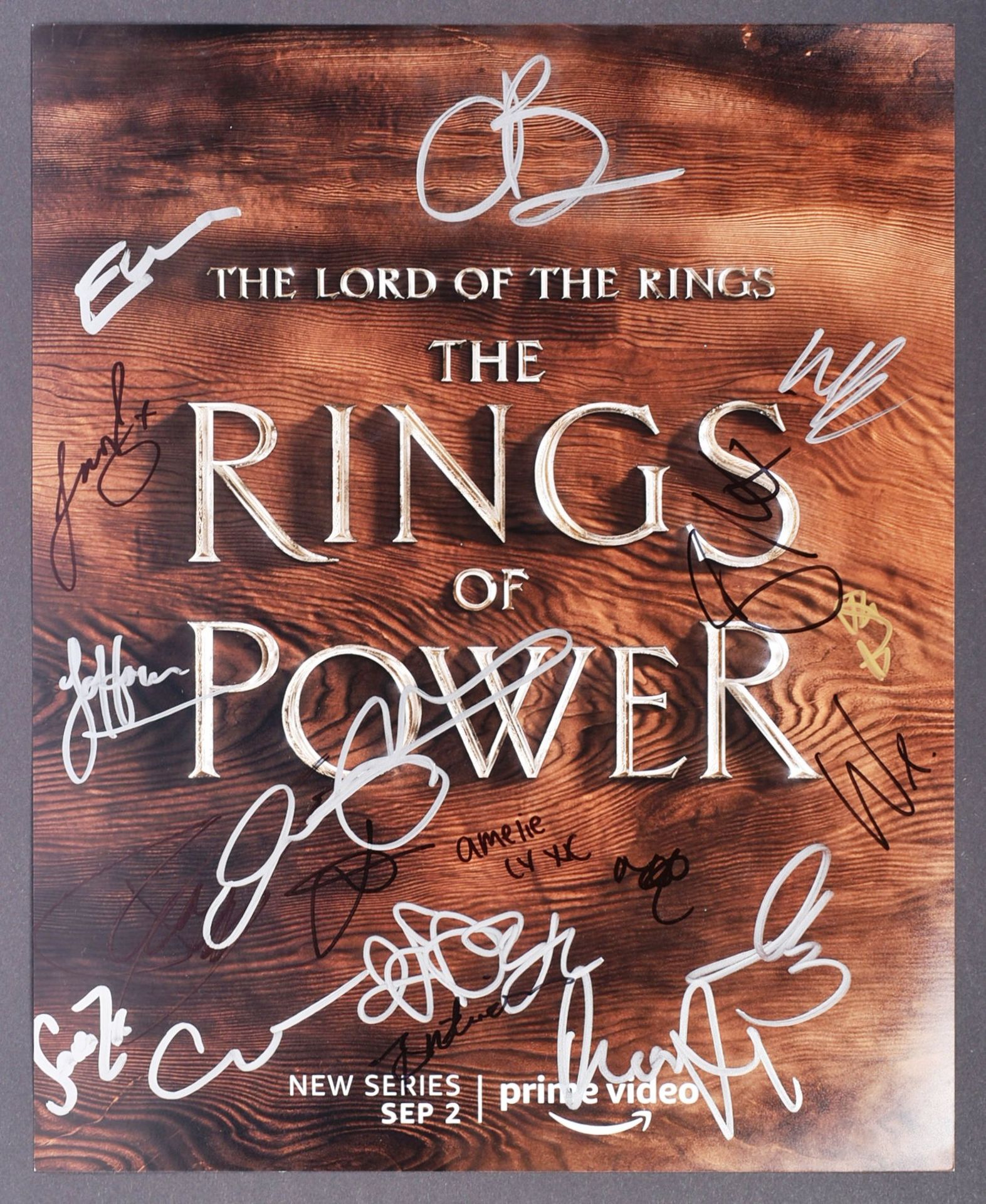 THE RINGS OF POWER - CAST SIGNED 11X14" POSTER - AFTAL