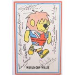 WORLD CUP 1966 - ENGLAND TEAM AUTOGRAPHED POSTCARD