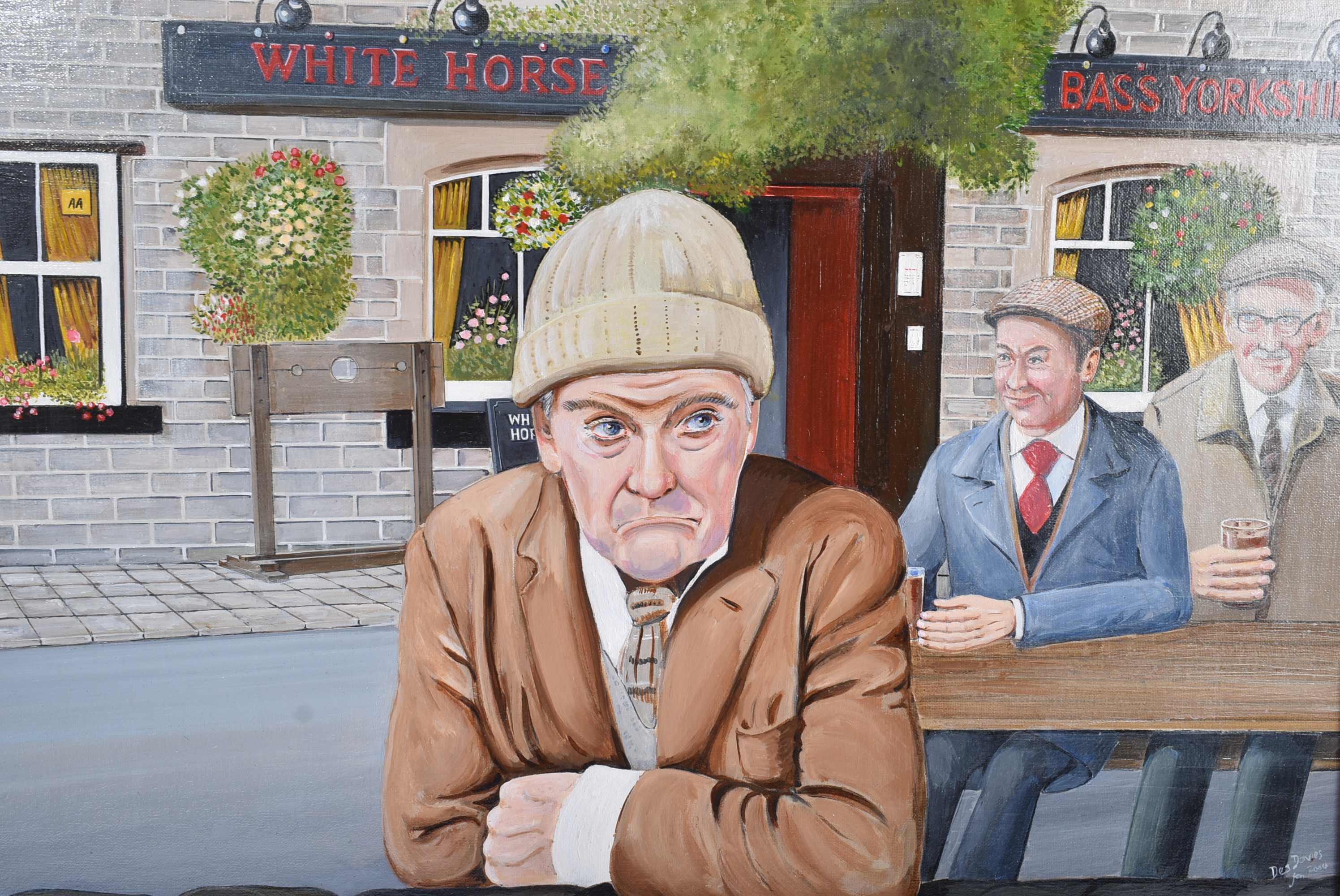 DESMOND DAVIES (ARTIST D.2021) - LAST OF THE SUMMER WINE PAINTING - Image 2 of 4