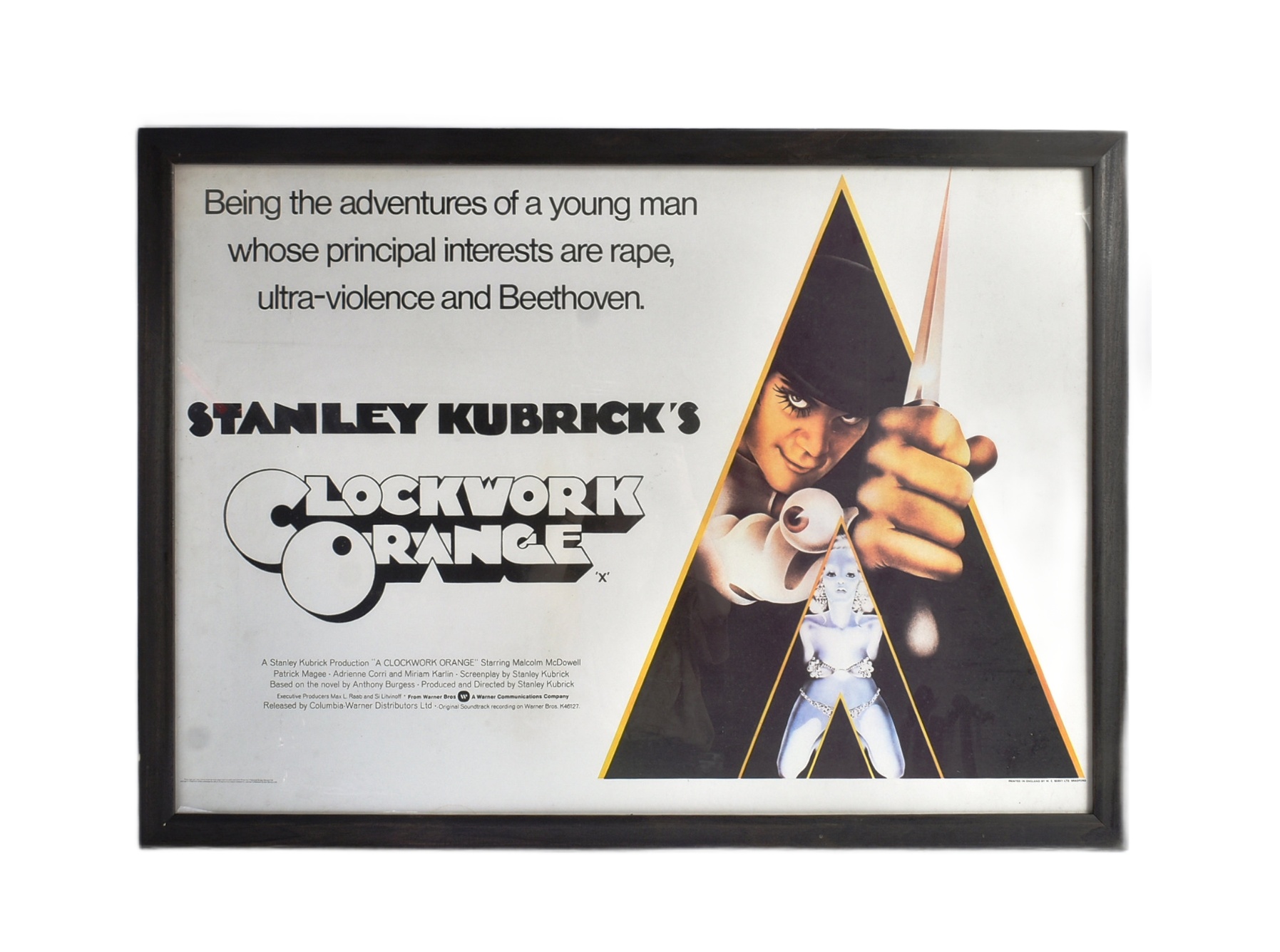 CLOCKWORK ORANGE (1971) - STANLEY KUBRICK - POSTER ON CARD