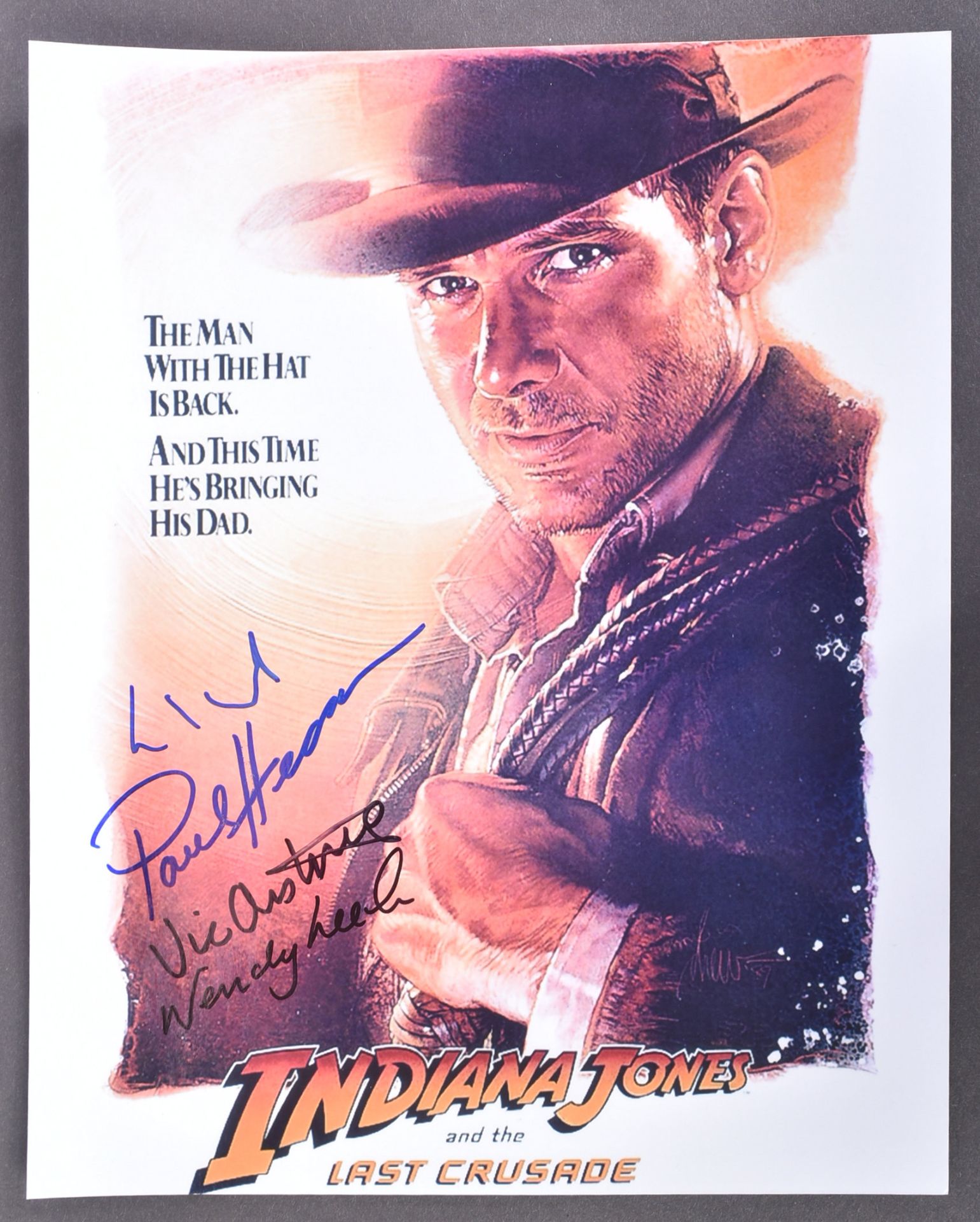 INDIANA JONES - THE LAST CRUSADE - X4 SIGNED 8X10" POSTER PHOTO