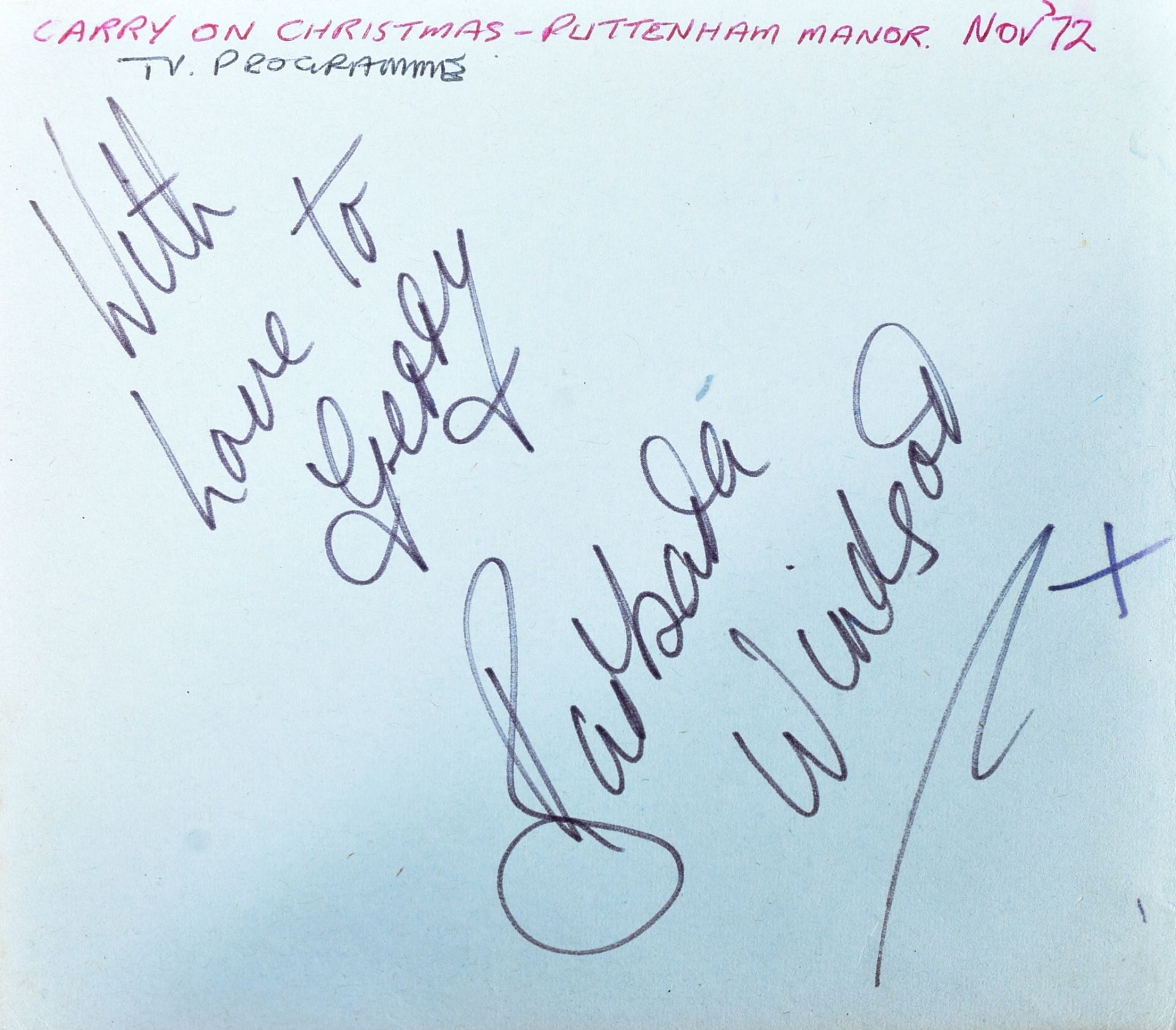 GERALD WHITNEY COLLECTION (CAMERA MAN) - CARRY ON AUTOGRAPHS - Bild 4 aus 5