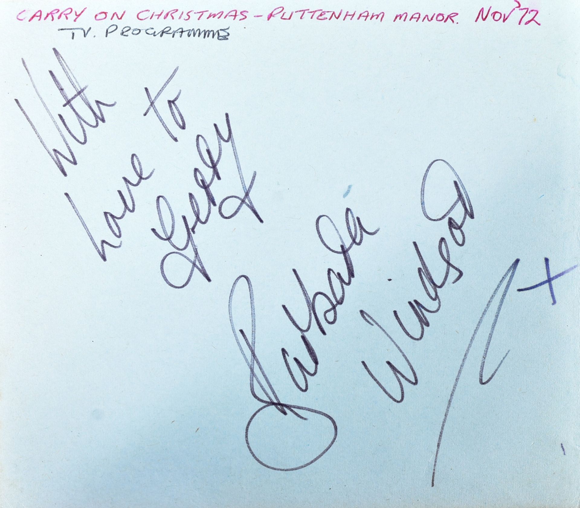 GERALD WHITNEY COLLECTION (CAMERA MAN) - CARRY ON AUTOGRAPHS - Image 4 of 5