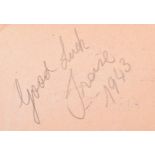 AUTOGRAPHS - 1940S AUTOGRAPH BOOKS - ENTERTAINERS, STAGE PERSONALITIES ETC