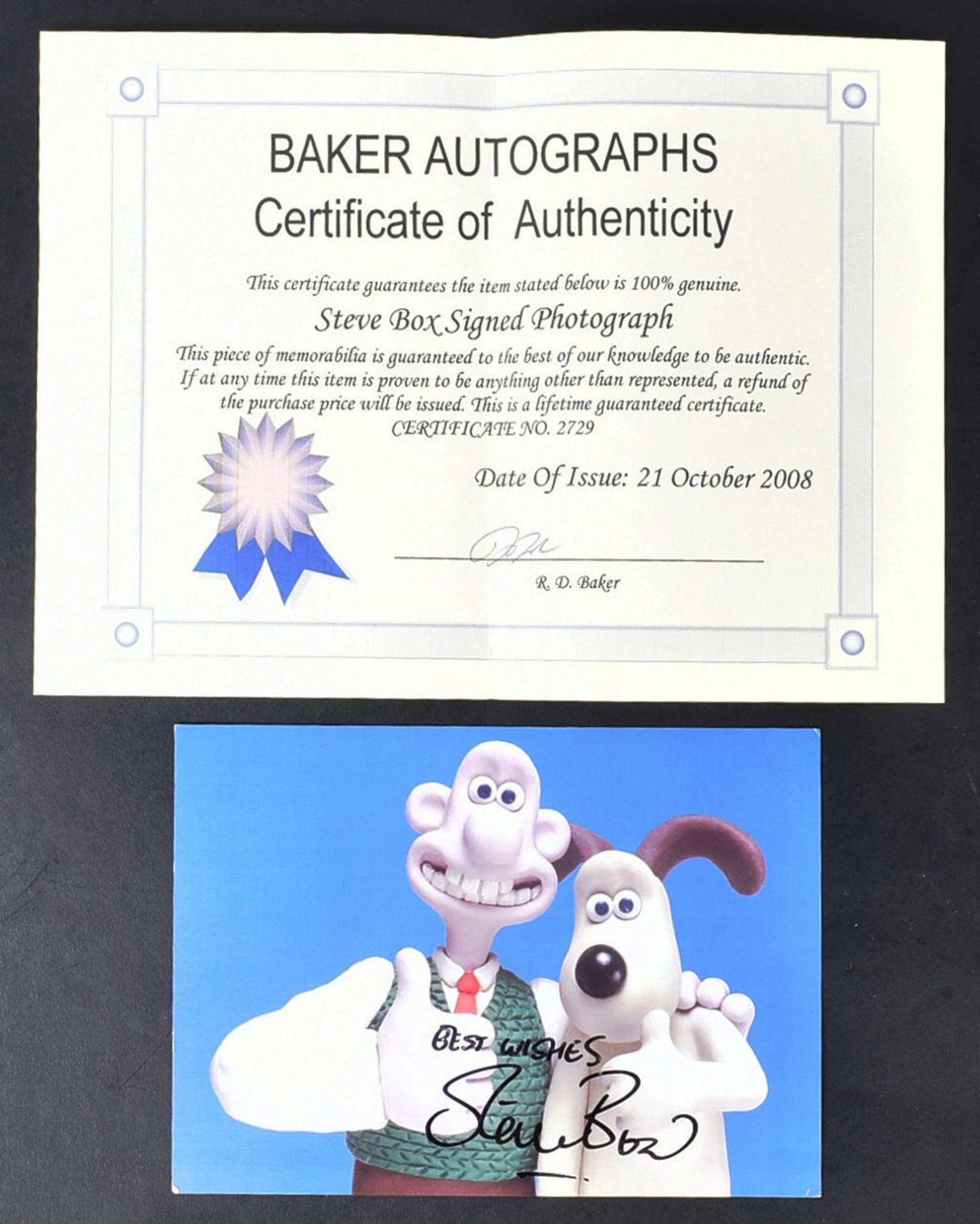 AARDMAN ANIMATIONS - STEVE BOX - AUTOGRAPHED 5X7" PHOTOGRAPH