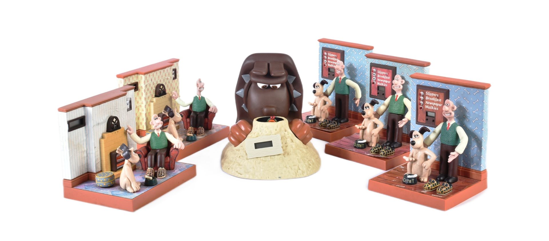 COLLECTION OF WESCO WALLACE & GROMIT DIGITAL ALARM CLOCKS