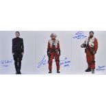 STAR WARS - THE FORCE AWAKENS - X3 SIGNED 8X10" PHOTOS
