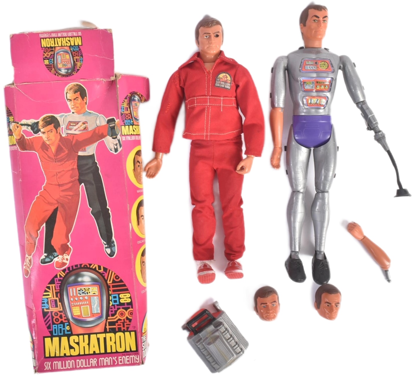 VINTAGE KENNER SIX MILLION DOLLAR MAN & MASKATRON ACTION FIGURE