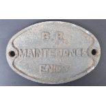 RAILWAYANA - BRITISH RAILWAYS MAINTENANCE ENDS JUNCTION SIGN