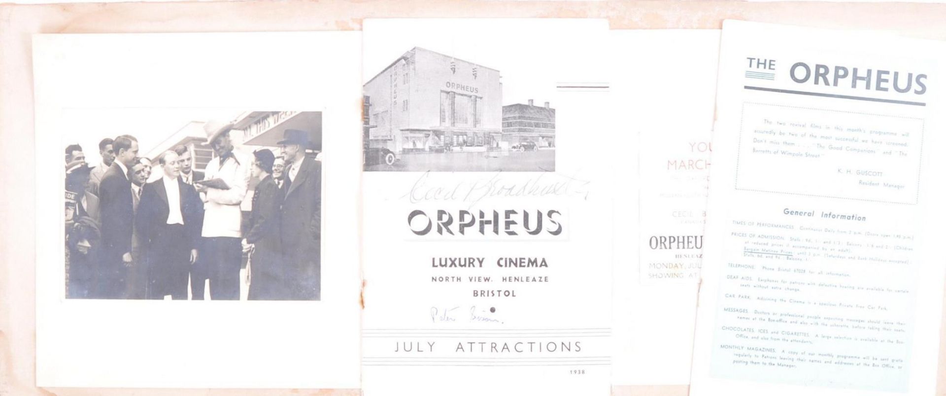 ORPHEUS CINEMA BRISTOL EPHEMERA - Bild 2 aus 5