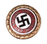 ORIGINAL THIRD REICH GOLDEN PARTY BADGE - NAZI PARTY