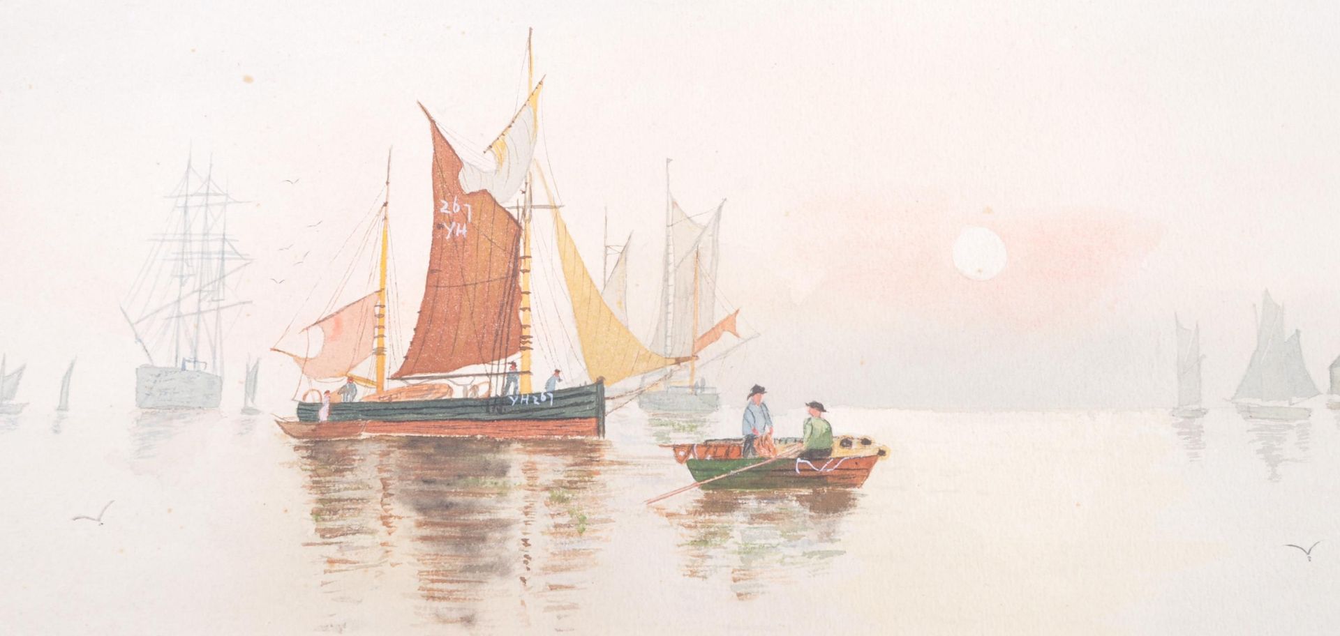 PAIR OF 19TH CENTURY MARINE WATERCOLOURS BY B.A ORTON - Image 7 of 8