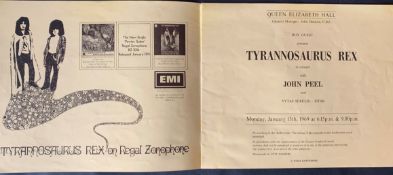 T-REX (BAND) - ORIGINAL 1969 CONCERT PROGRAMME