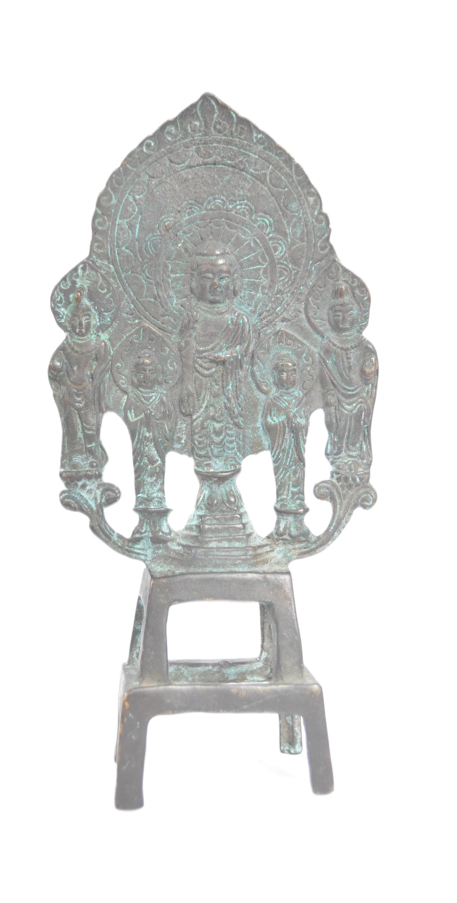 19TH CENTURY CHINESE TIBETAN BUDDHA BRONZE PANEL