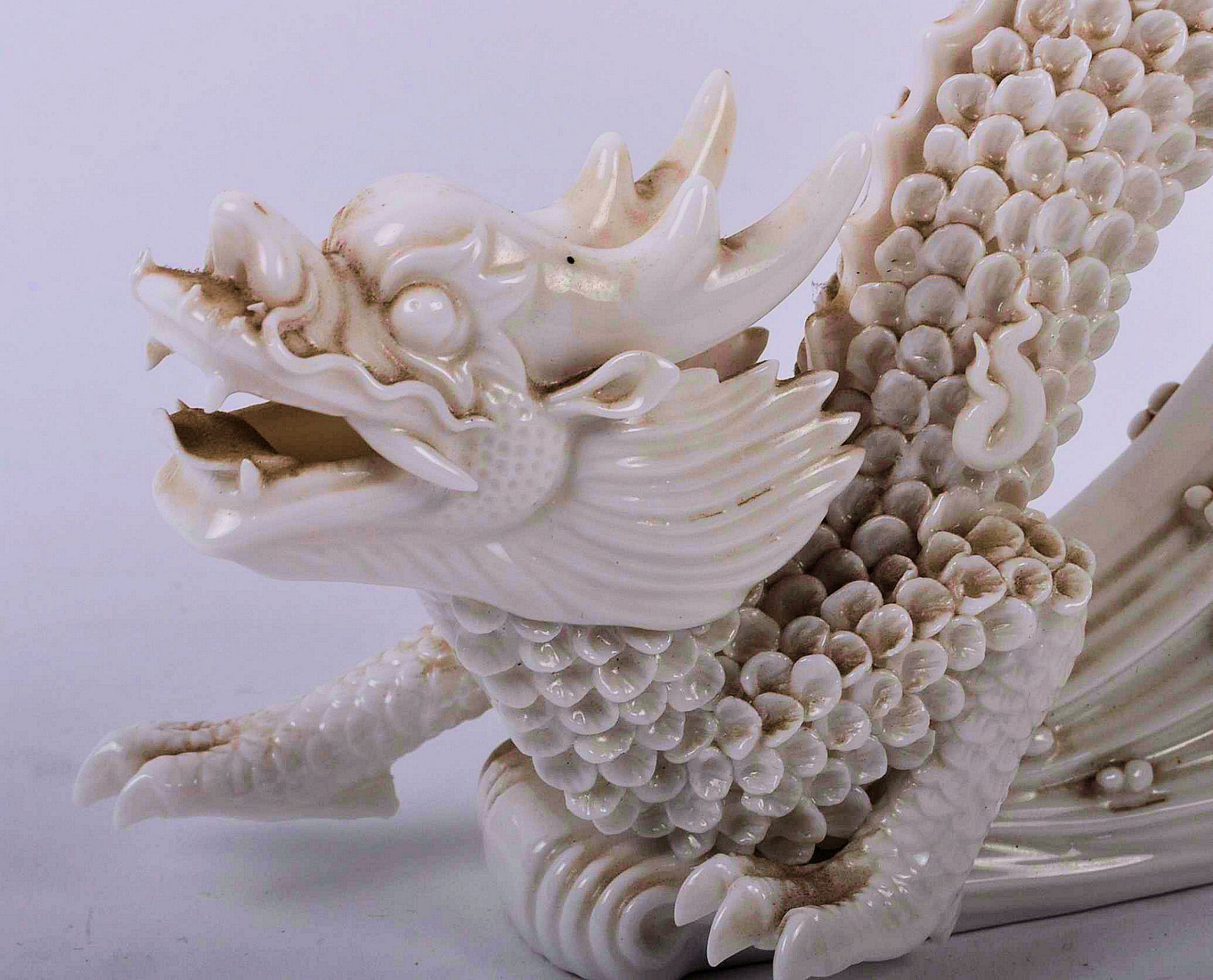 CHINESE DEHUA PORCELAIN DRAGON & FLAMING PEARL - Image 3 of 9