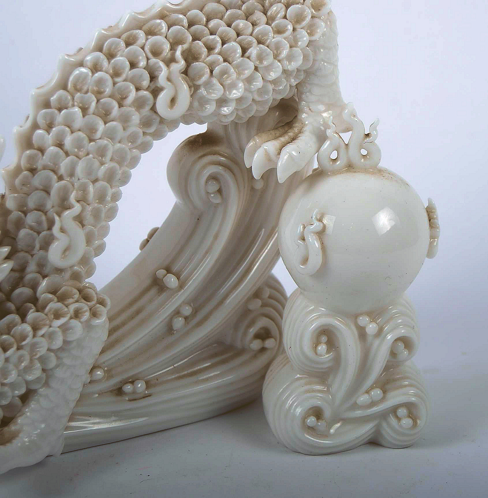 CHINESE DEHUA PORCELAIN DRAGON & FLAMING PEARL - Image 2 of 9