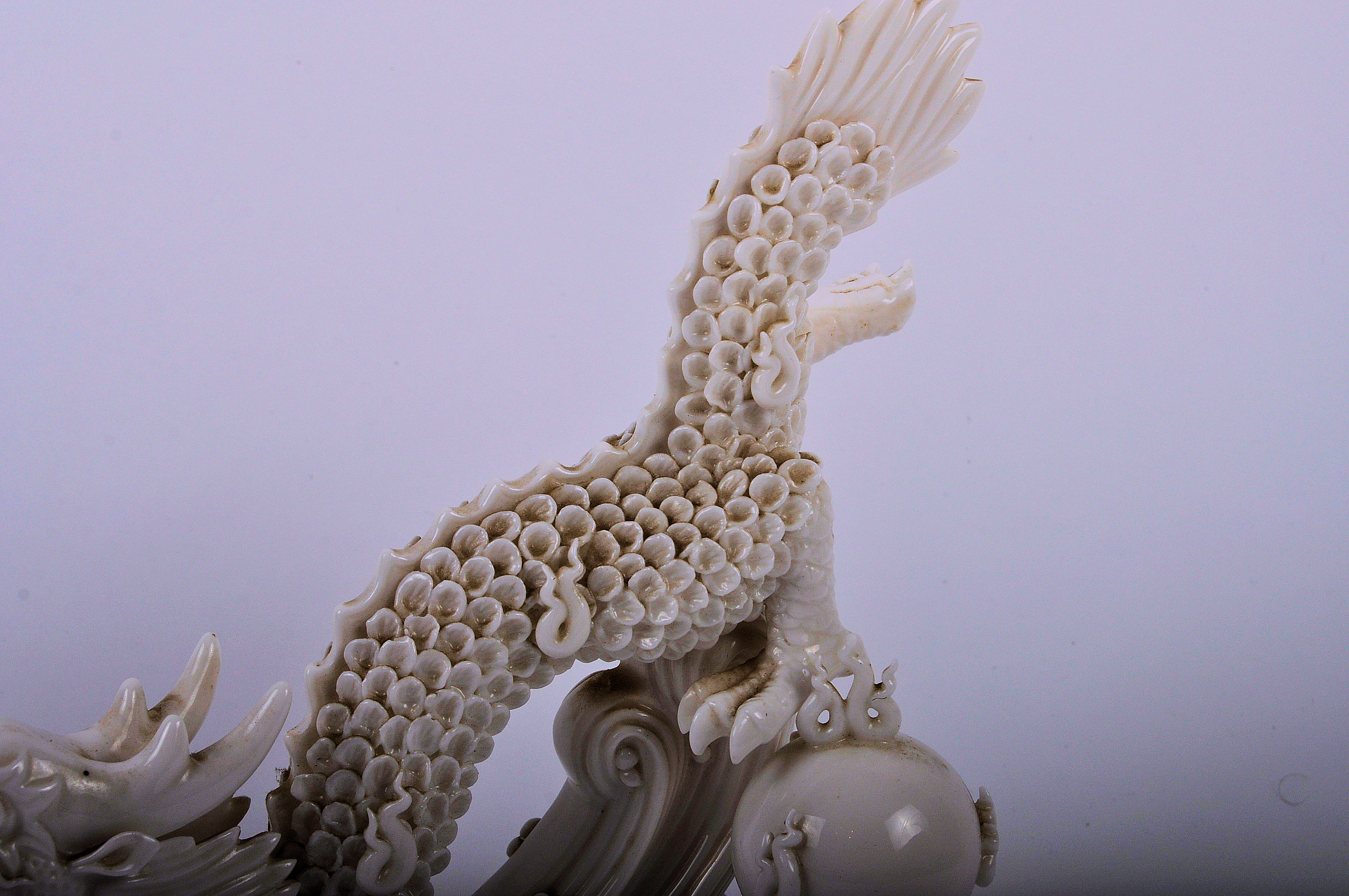 CHINESE DEHUA PORCELAIN DRAGON & FLAMING PEARL - Image 4 of 9