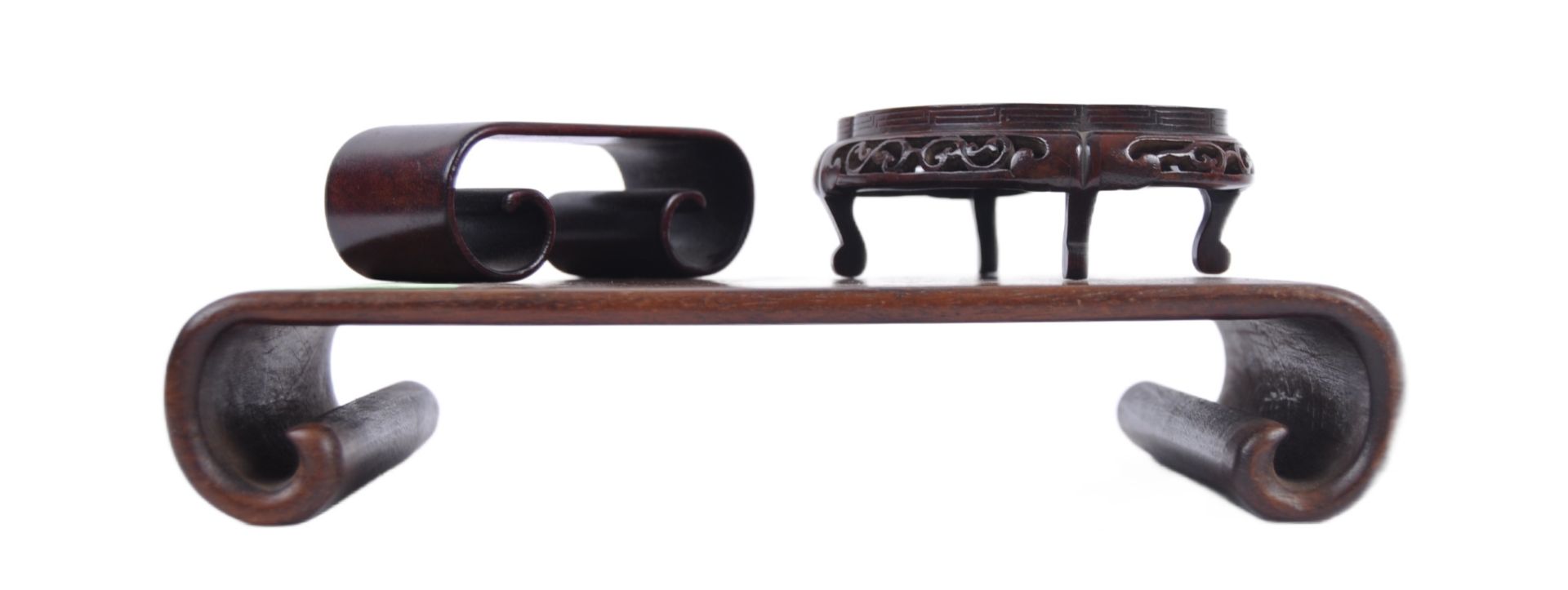 GROUP OF THREE CHINESE CARVED STANDS