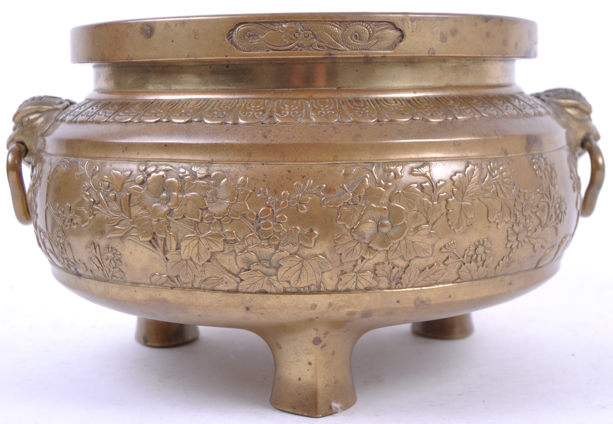 LARGE 19TH CENTURY CHINESE TEMPLE BRONZE CENSER - Image 4 of 8