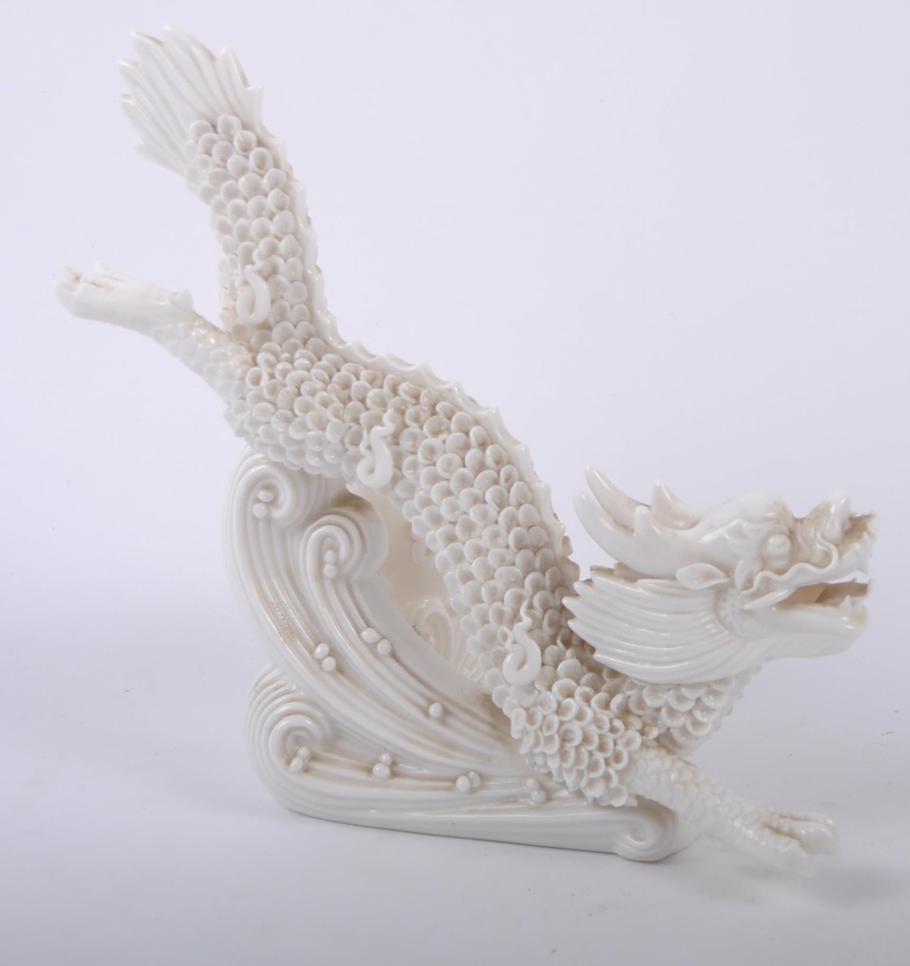 CHINESE DEHUA PORCELAIN DRAGON & FLAMING PEARL - Image 5 of 9