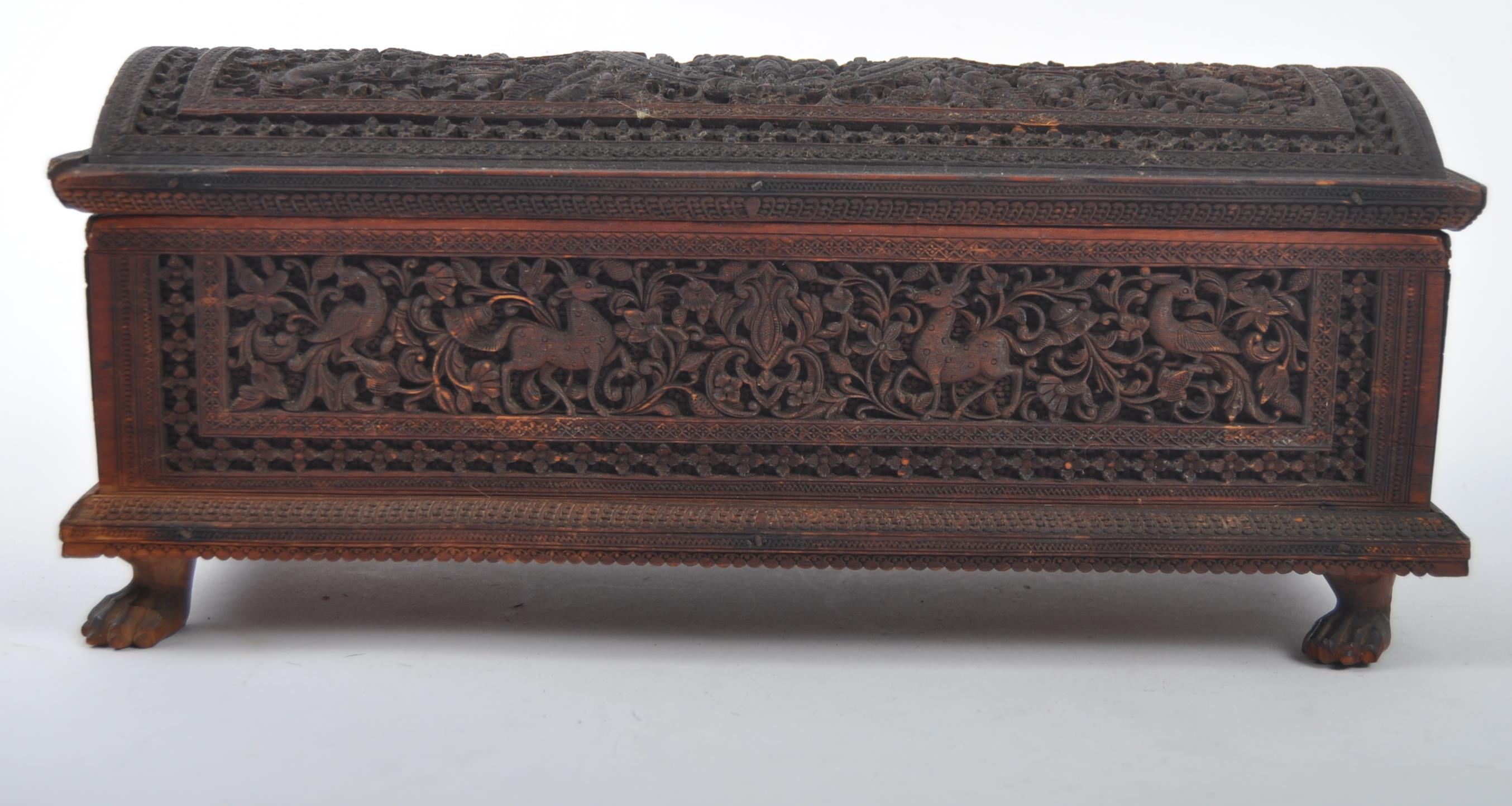 19TH CENTURY CARVED ANGLO INDIAN COLONIAL CARVED BOX - Image 2 of 7