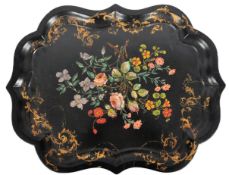 18TH CENTURY CHINESE BLACK LACQUER TRAY