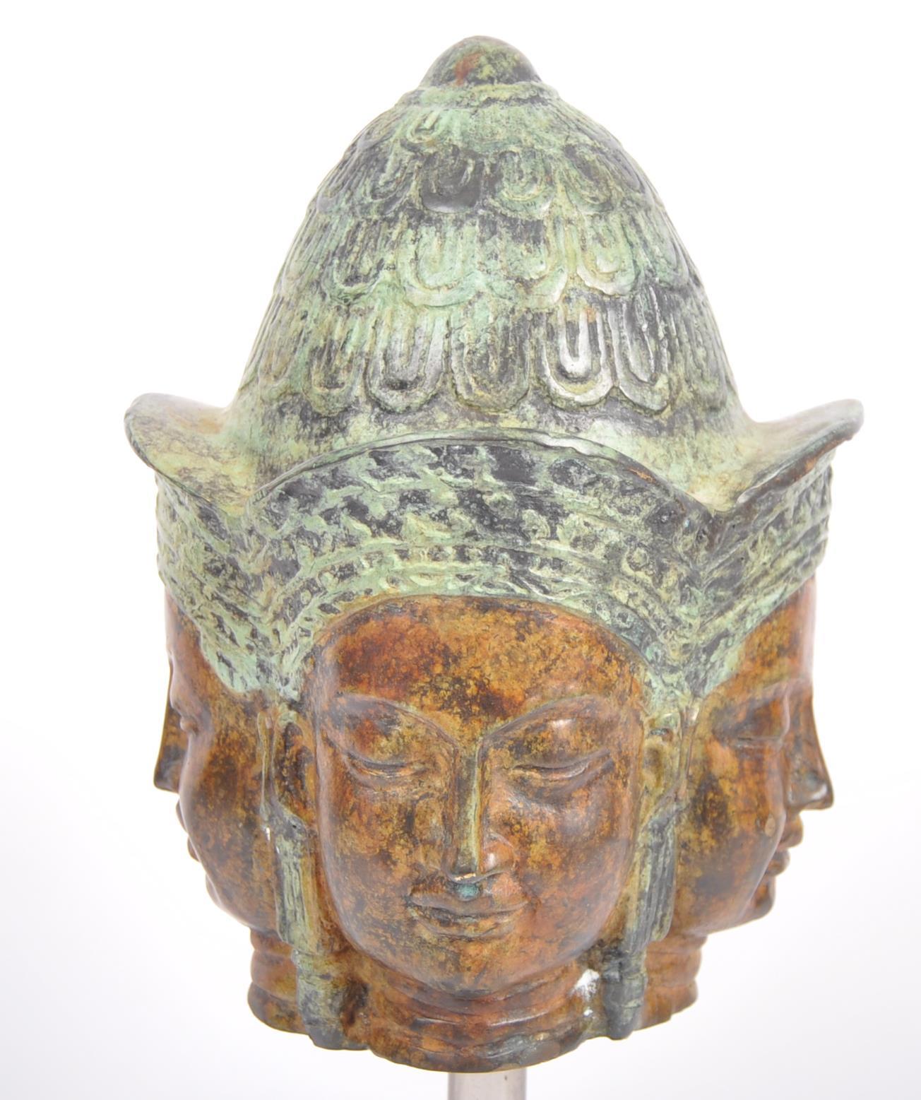 20TH CENTURY CHINESE THAI PHRA PHROM BRONZE HEAD - Image 5 of 6